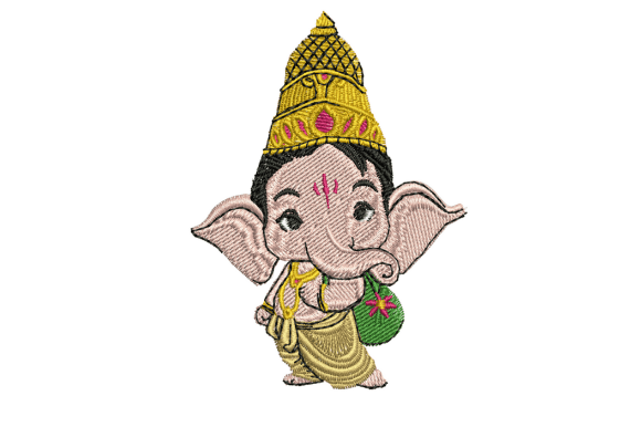Download Lord Ganesha Standing and Carrying Wealth - Premium Resources